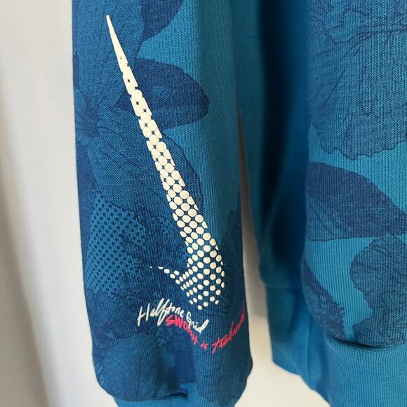 Nike Dri Fit Basketball Hoodie Pullover Halftone Grid Floral Blue Men's Small S - Picture 11 of 15